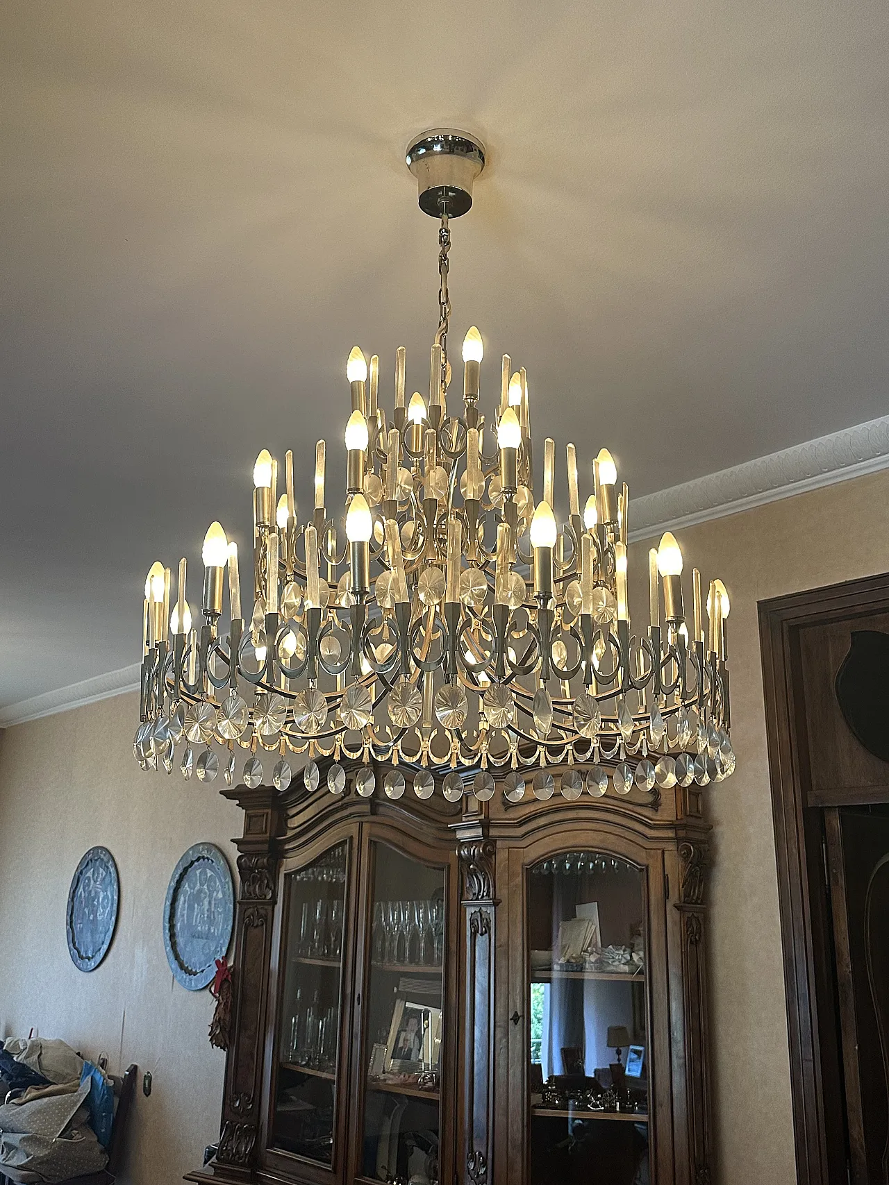 Chandelier and sconce by Gaetano Sciolari for Stilkronen, 1970s 7