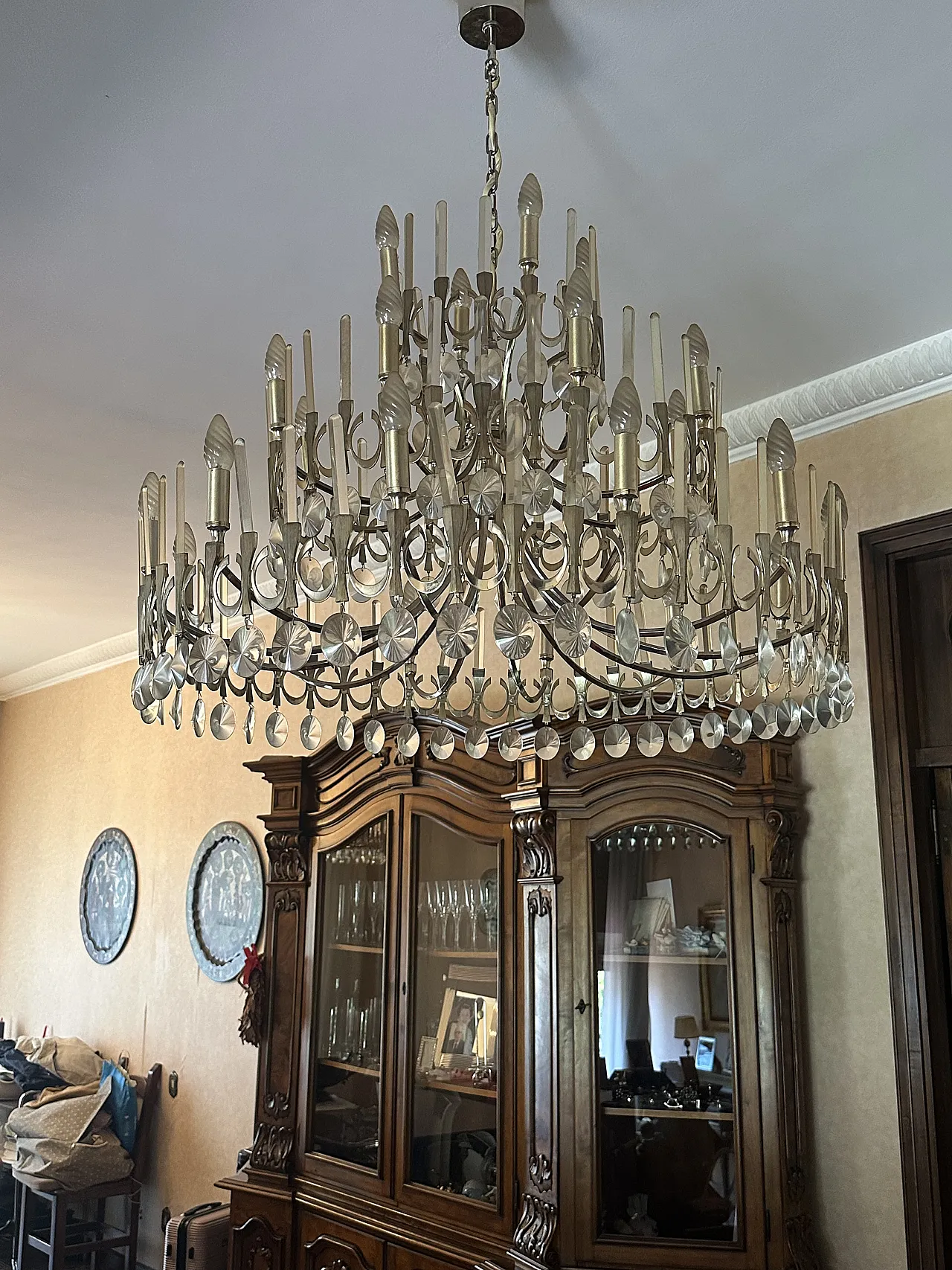 Chandelier and sconce by Gaetano Sciolari for Stilkronen, 1970s 9