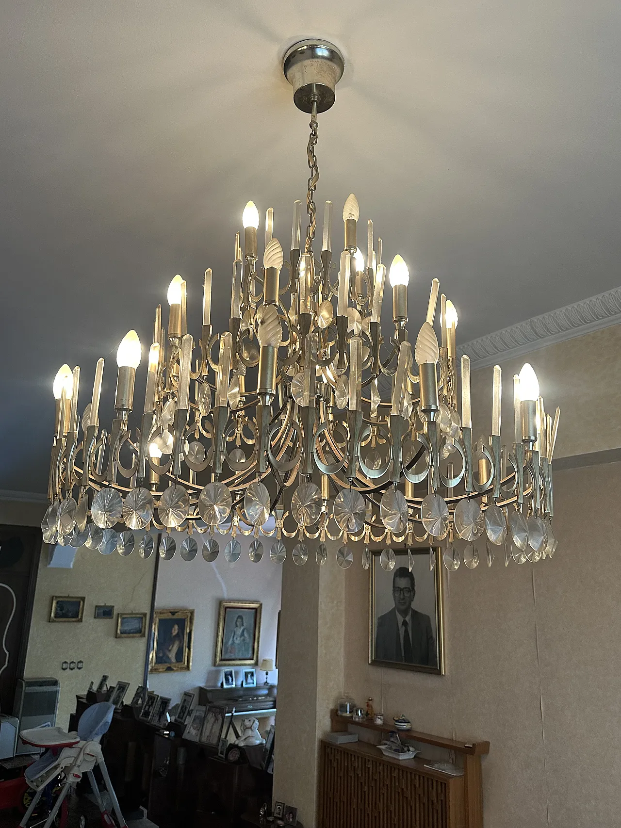 Chandelier and sconce by Gaetano Sciolari for Stilkronen, 1970s 10