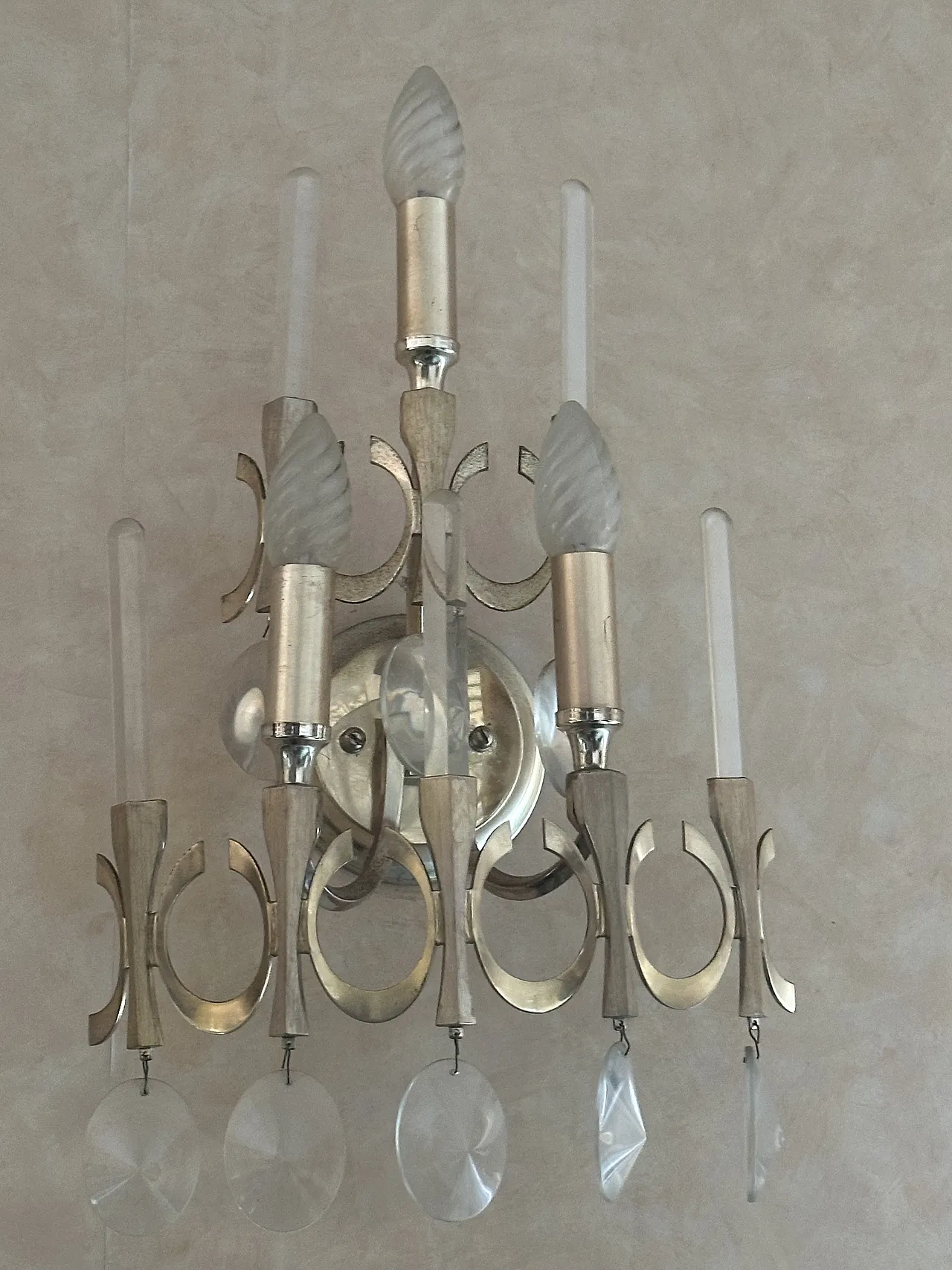 Chandelier and sconce by Gaetano Sciolari for Stilkronen, 1970s 13