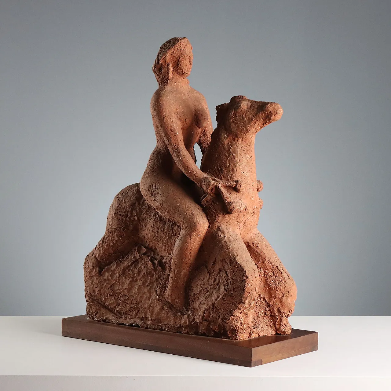 Rocking horse, terracotta Sculpture by José Pizzo, 20th century 1