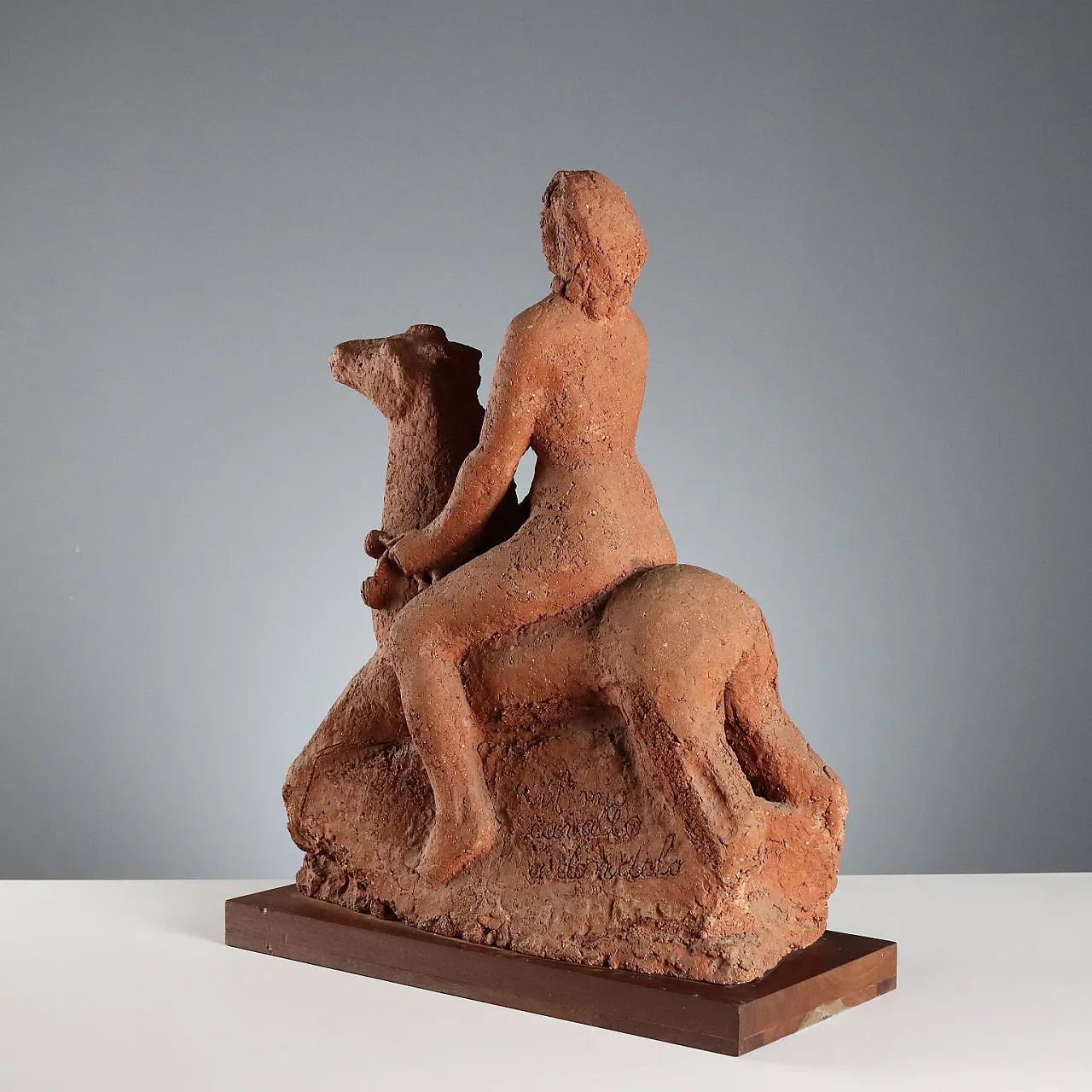 Rocking horse, terracotta Sculpture by José Pizzo, 20th century 8