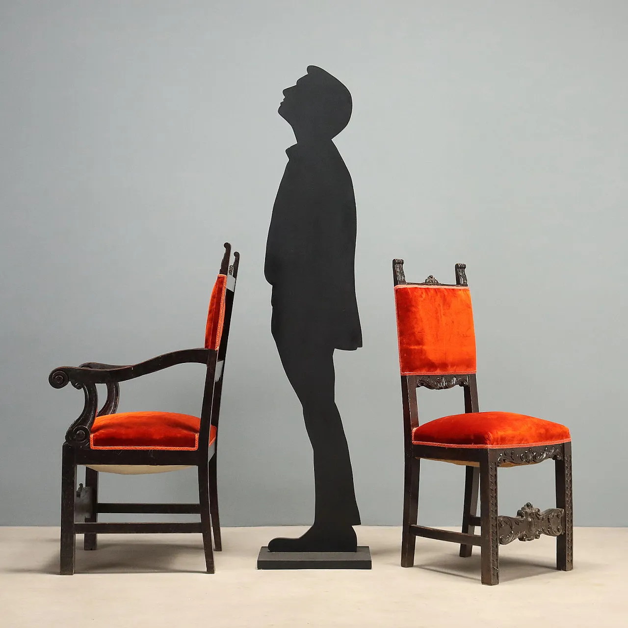 12 Baroque style chairs and armchairs in walnut, late 19th century 2