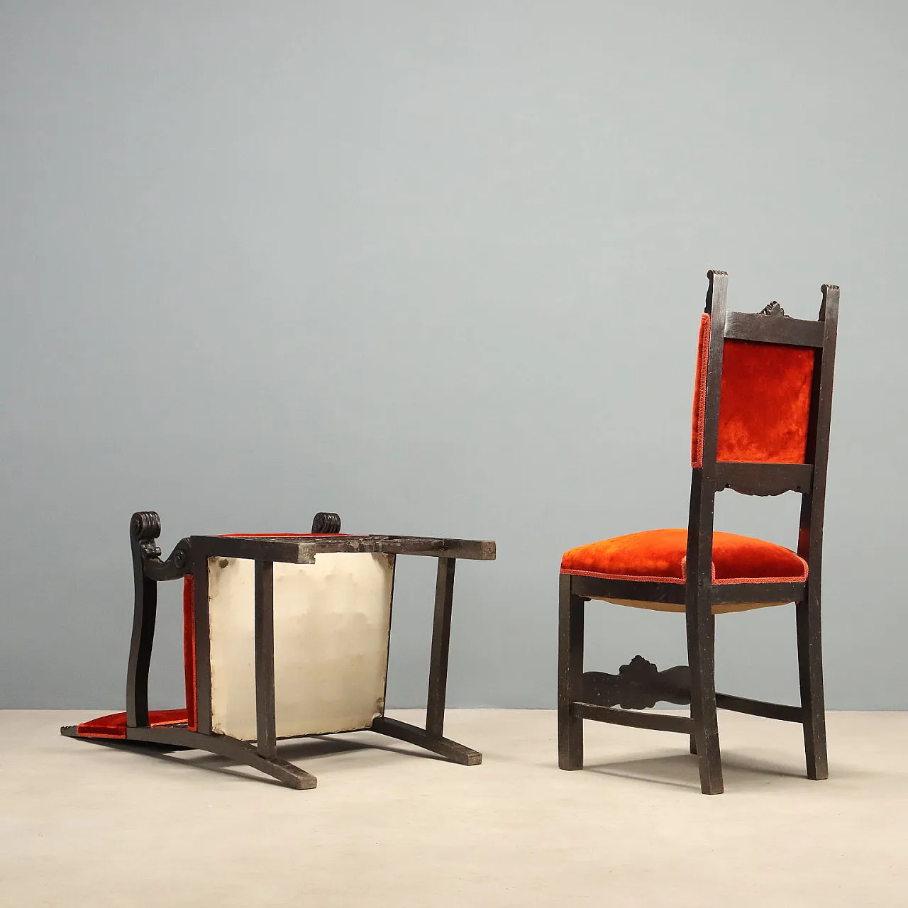 12 Baroque style chairs and armchairs in walnut, late 19th century 9