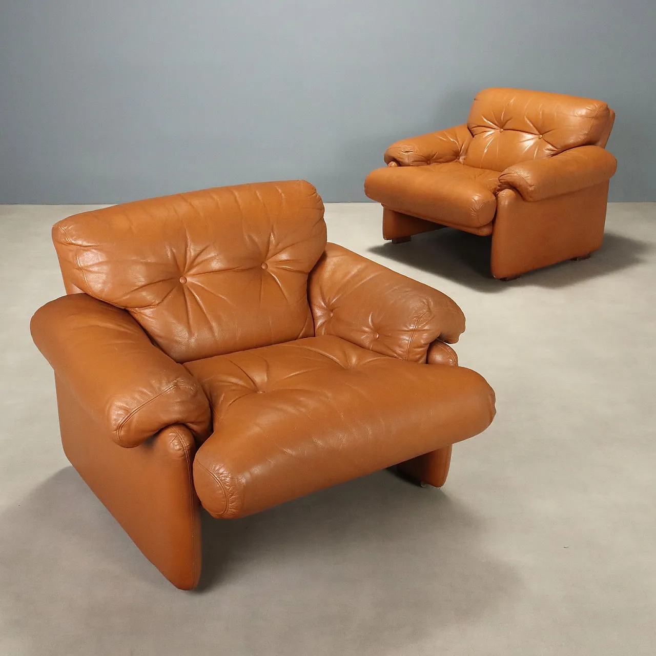 Coppia di poltrone Coronado di Tobia Scarpa per B&B Italia, anni '70 1