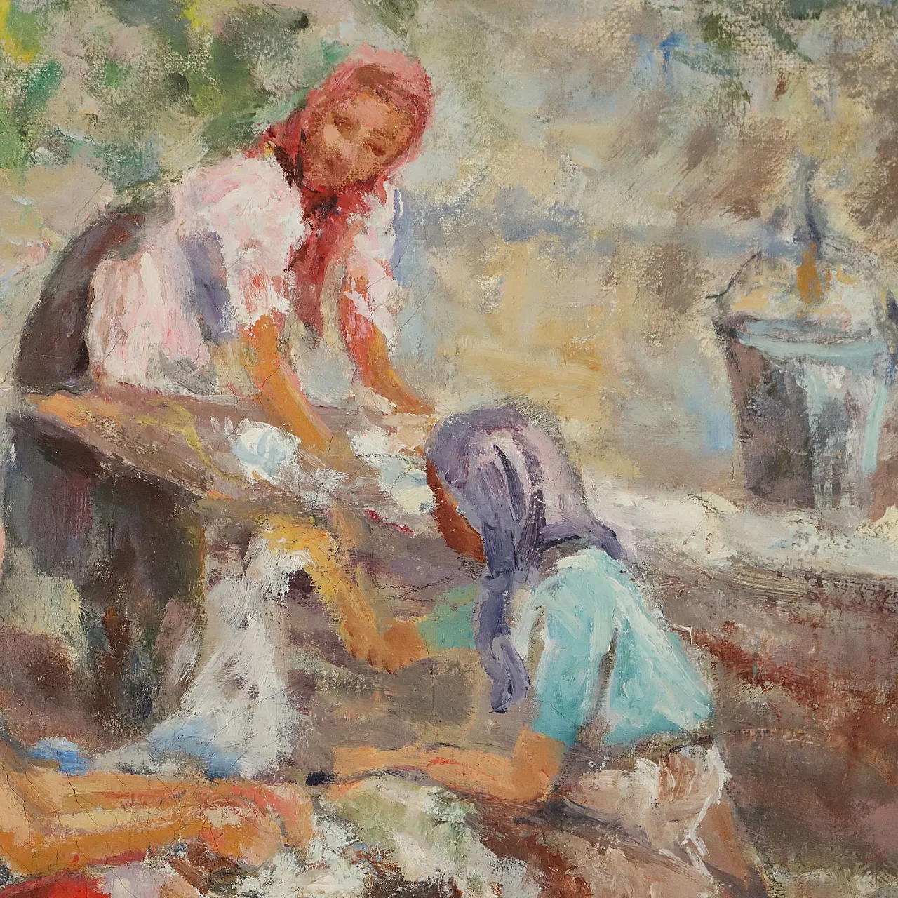 Painting Scene with Women at the Washhouse, 20th century 4