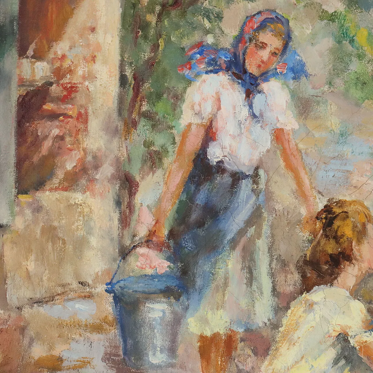 Painting Scene with Women at the Washhouse, 20th century 6