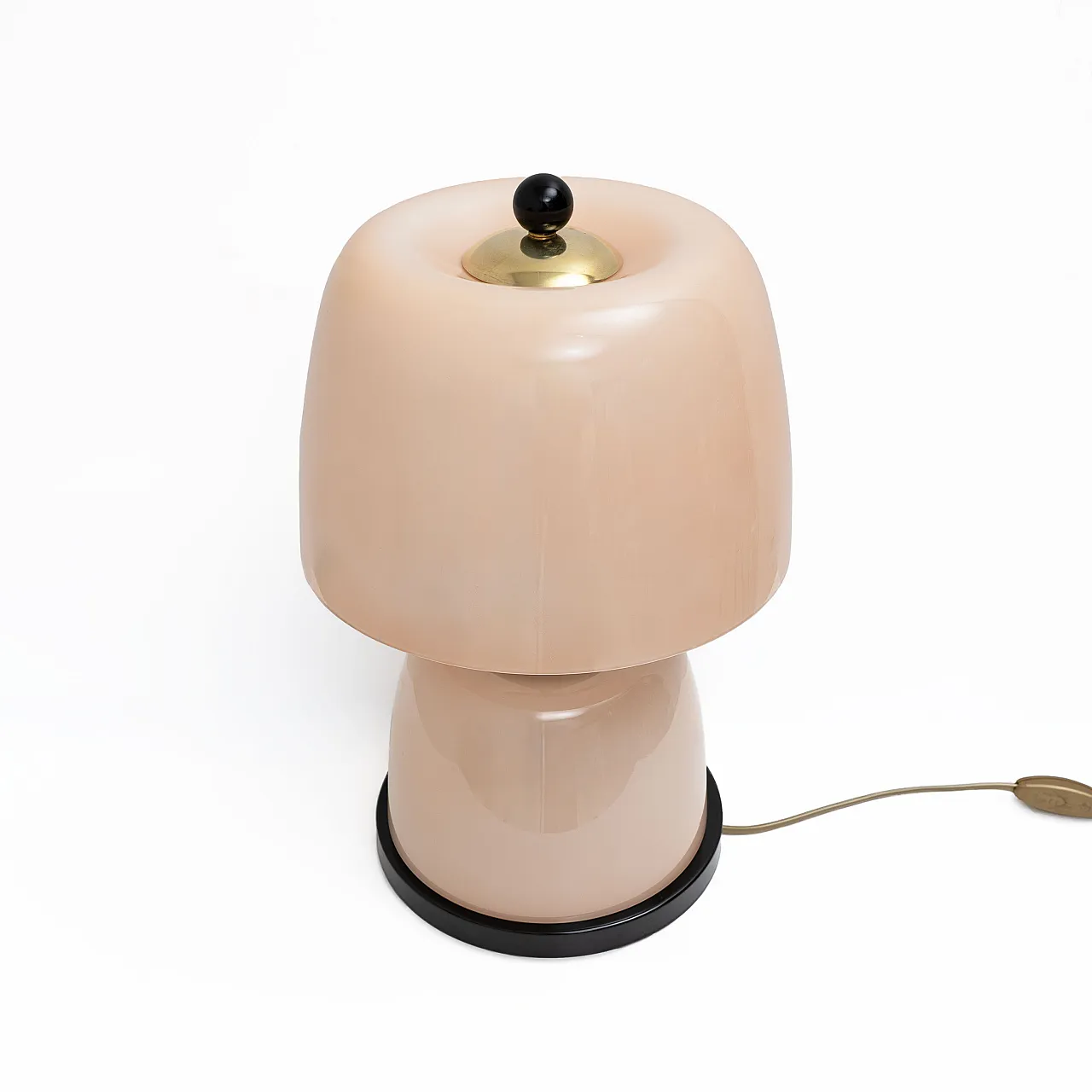 Pair of Murano glass table lamps in Powder Pink, late 20th century 4