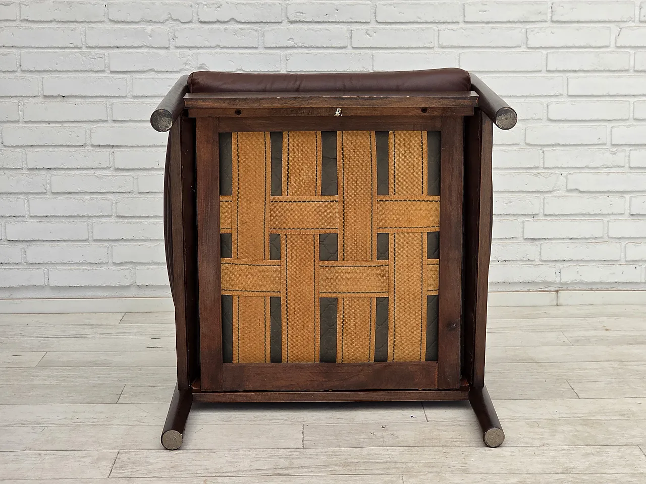 1970s, Scandinavian armchair, furniture leather, beech wood. 15