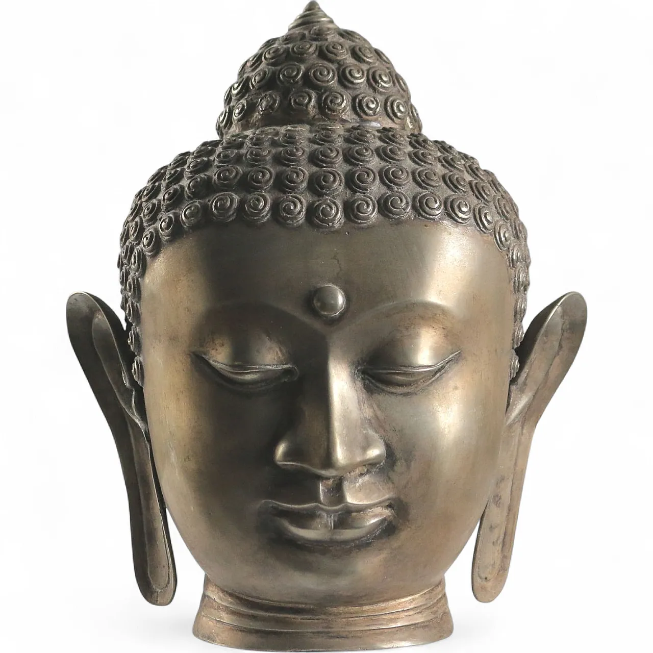 Testa di Buddha in bronzo, '900 8
