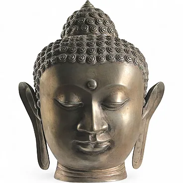 Testa di Buddha in bronzo, '900