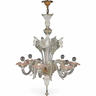 Lampadario in vetro Veneziano soffiato, fine '800