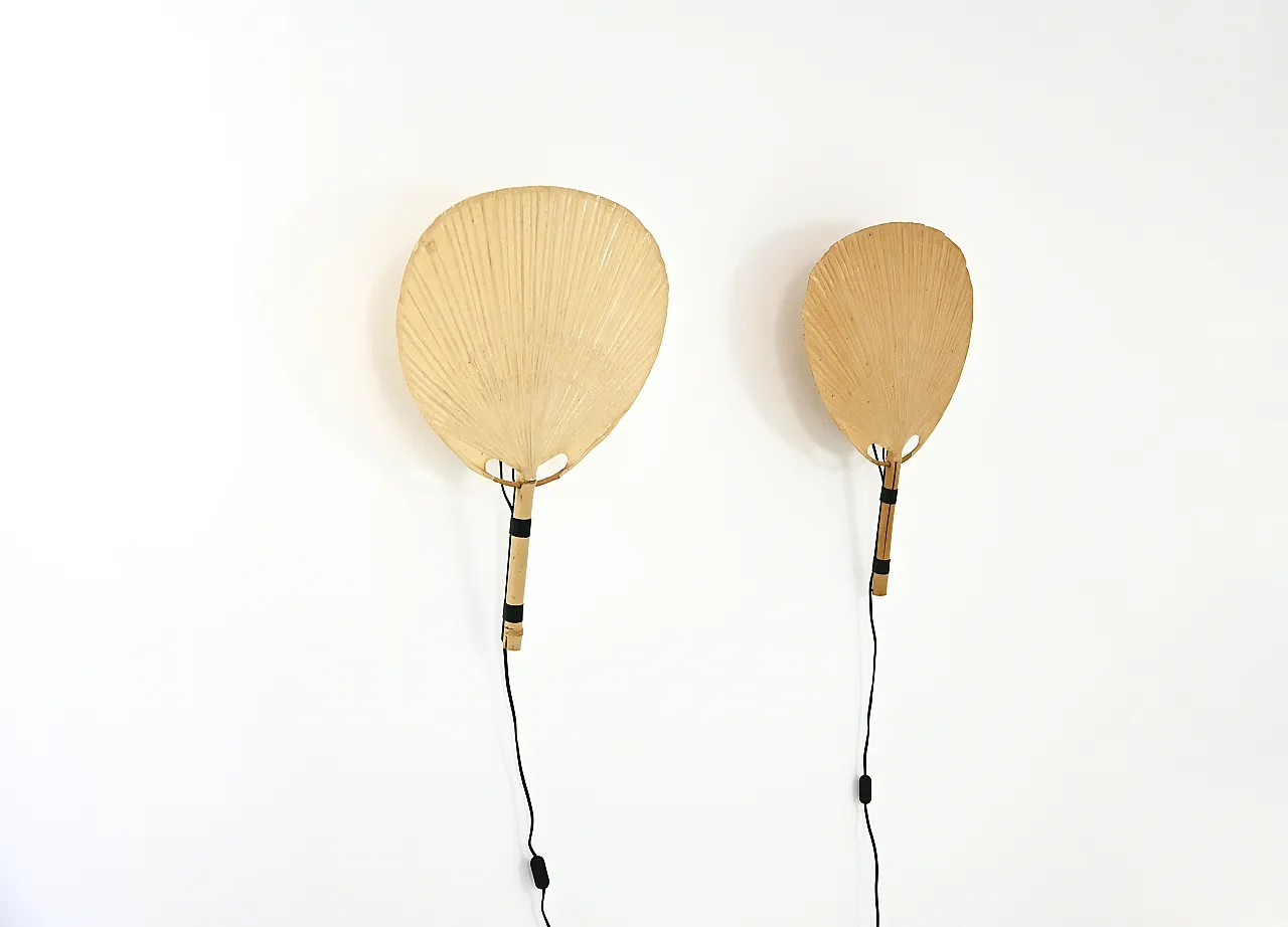 Coppia di lampade da parete “Uchiwa” di Ingo Maurer per M Design, anni '70 3