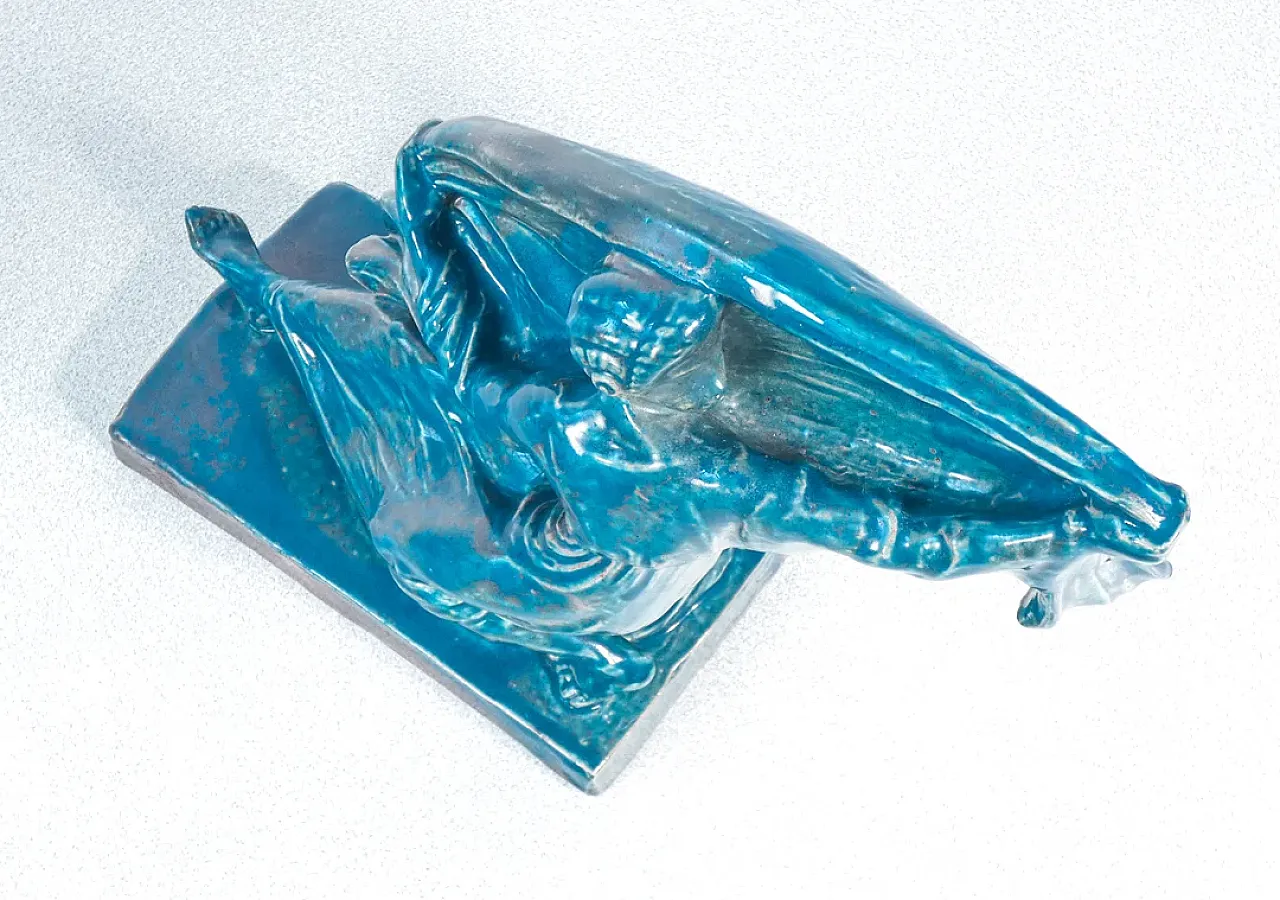 Donna con Velo, scultura in ceramica, anni '30 10