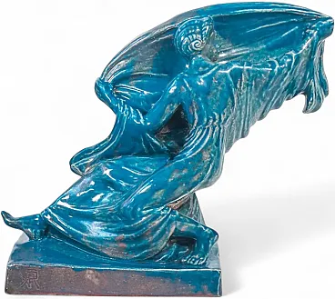 Donna con Velo, scultura in ceramica, anni '30