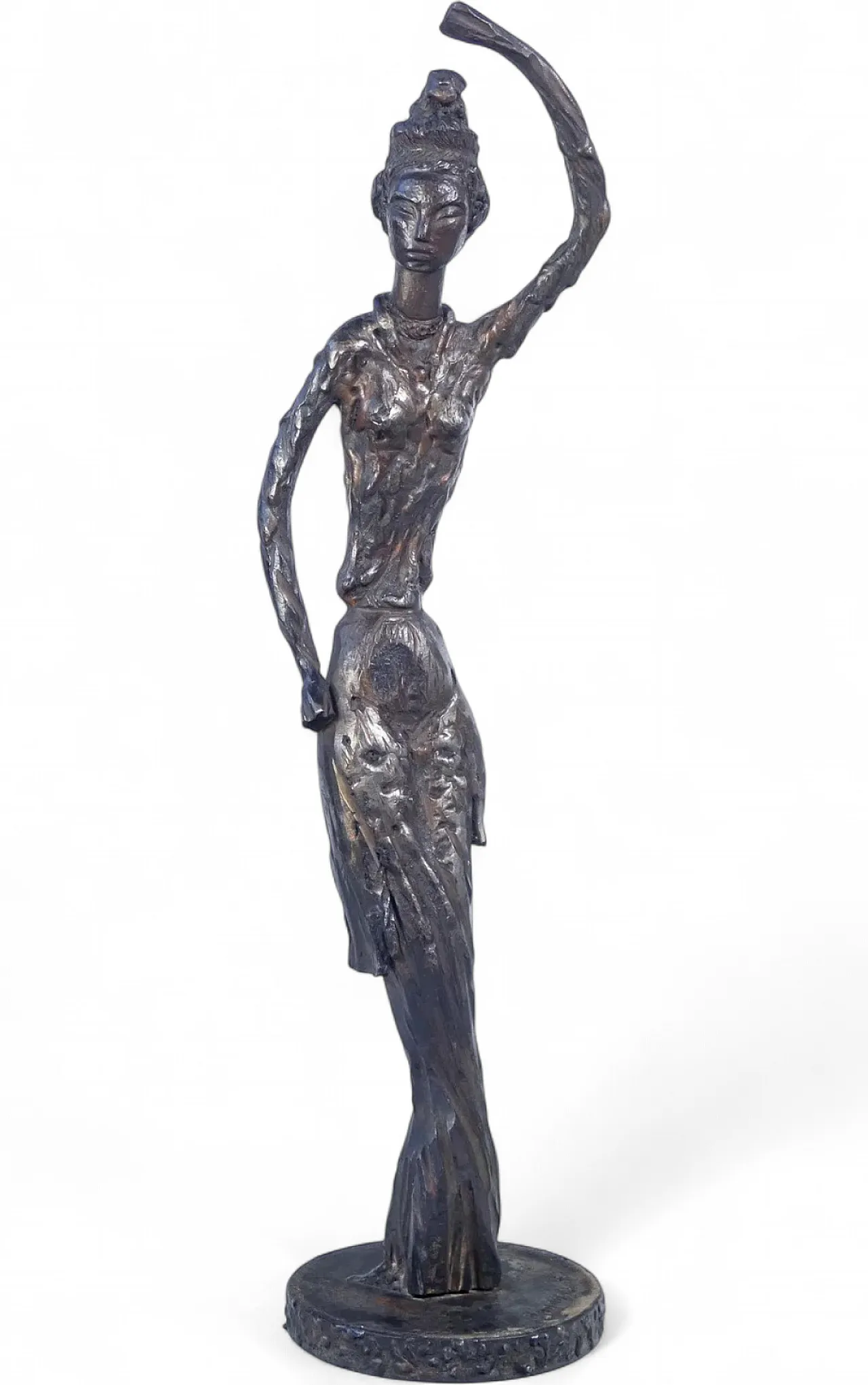 Donna orientale, scultura in bronzo di Pietro Beccuti, anni '60 13