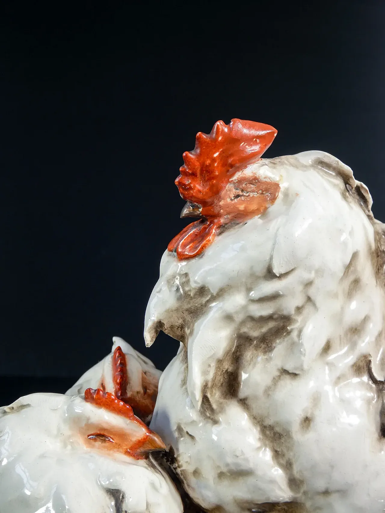 Guido Cacciapuoti, 2 Galli in ceramica dipinta e smaltata, anni '30 4