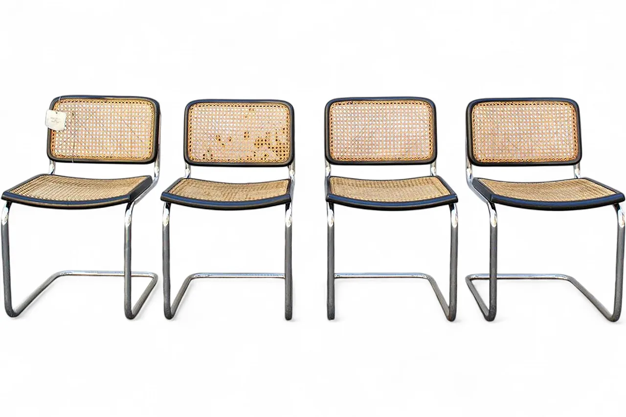 4 Hand-woven Cesca chairs, 1920s 11