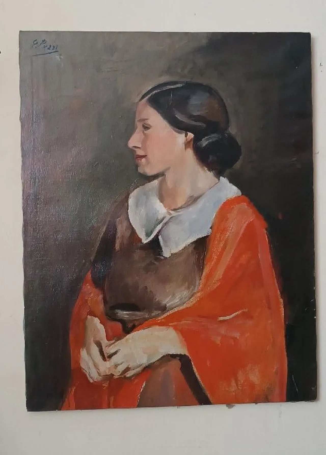 Portrait of a Woman by Ennio Pozzi, oil on canvas, 1920s 1