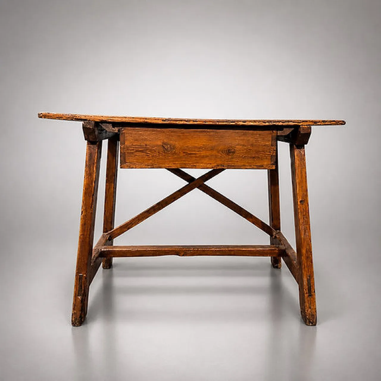 Tavolo a cavalletto in legno di larice, '700 1