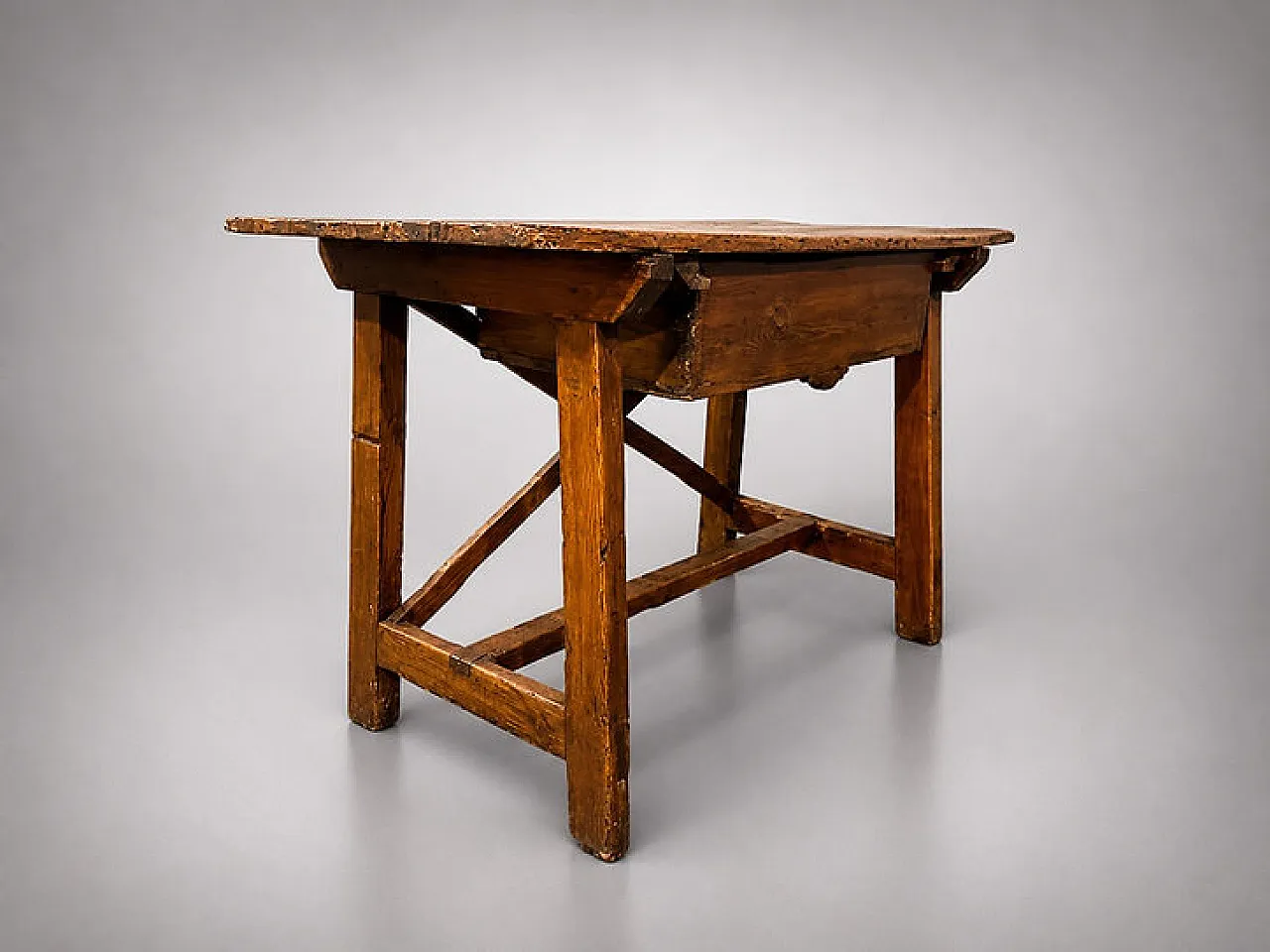 Tavolo a cavalletto in legno di larice, '700 2