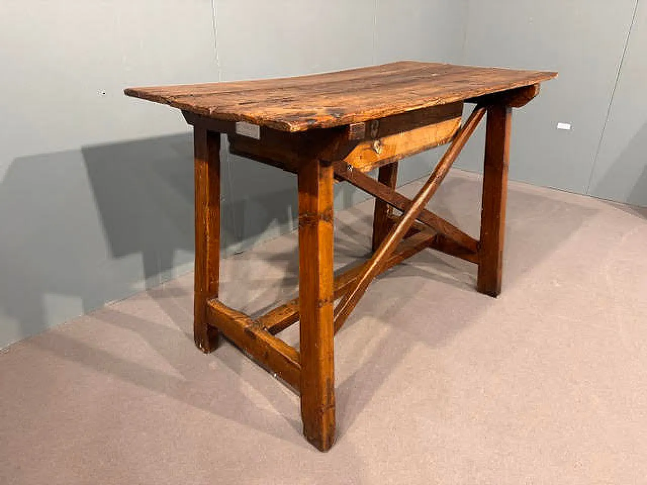 Tavolo a cavalletto in legno di larice, '700 6