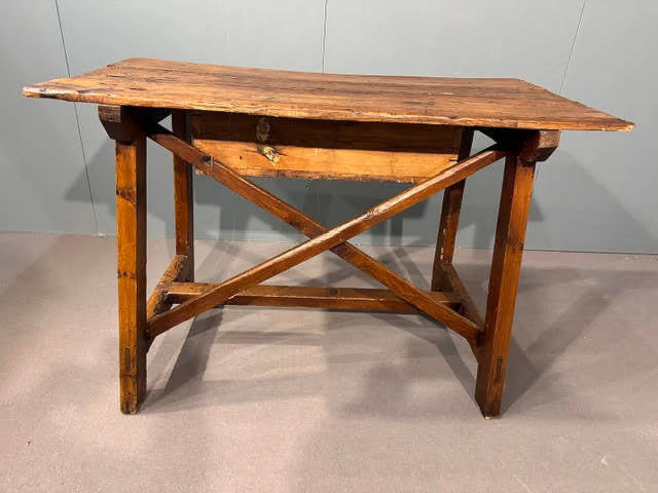 Tavolo a cavalletto in legno di larice, '700 7