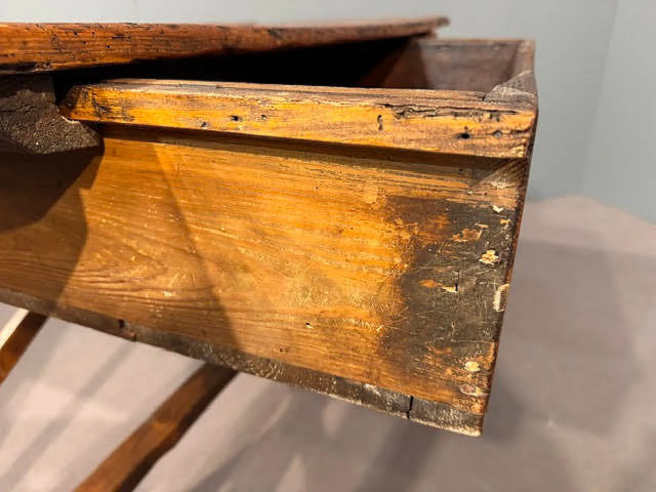 Tavolo a cavalletto in legno di larice, '700 8