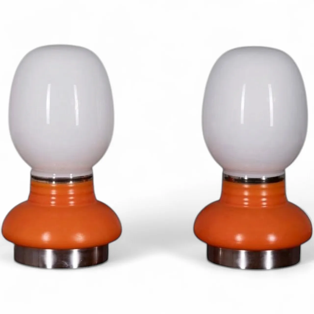 Coppia di lampade da tavolo in vetro italiane, anni '70 10