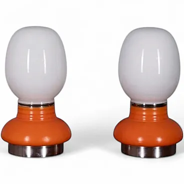 Pair of glass table lamps, 1970s