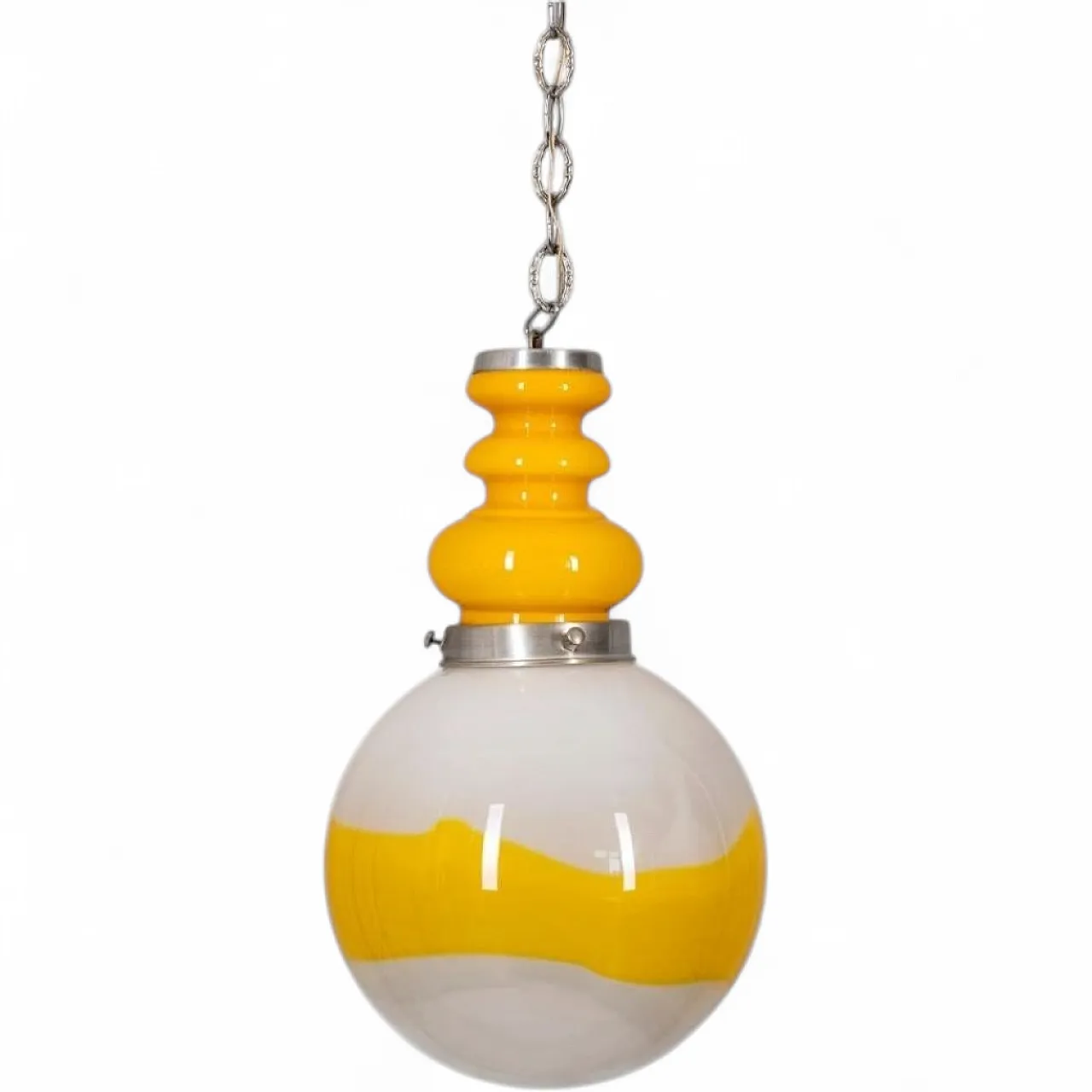 Space Age yellow glass chandelier, 1970s 8