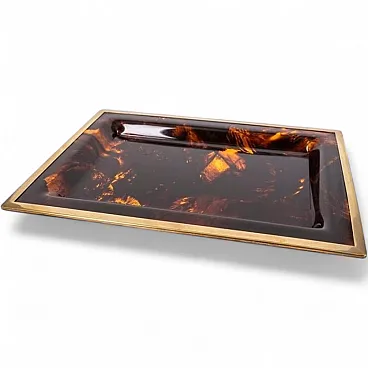 Brass and acrylic glass tray, 1970s