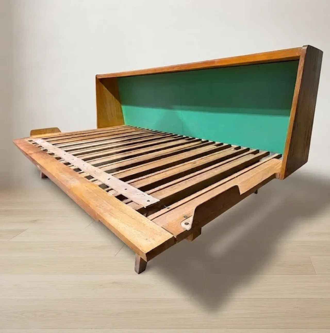 Wooden folding sofa bed frame, mid-20th century 5
