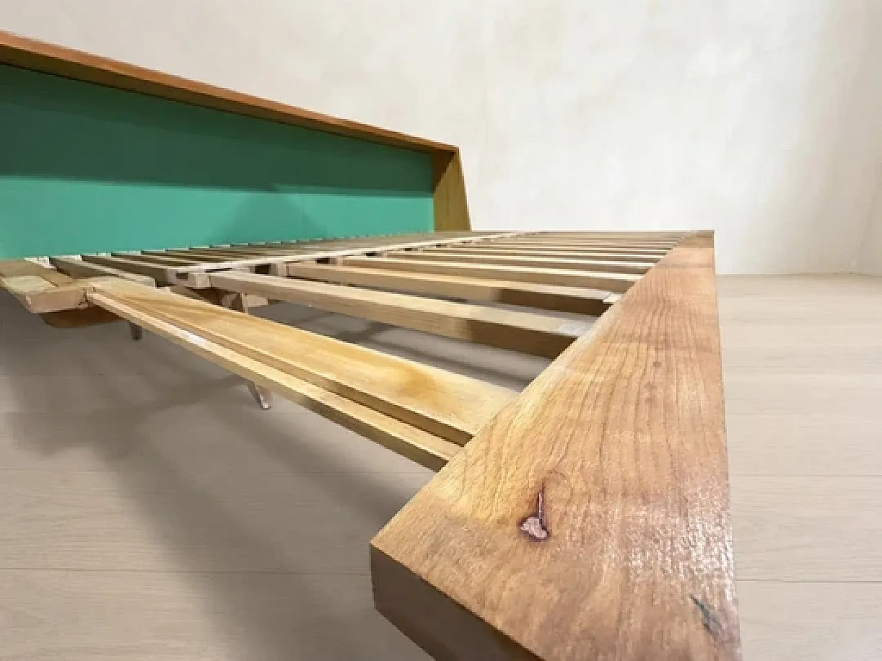 Wooden folding sofa bed frame, mid-20th century 8
