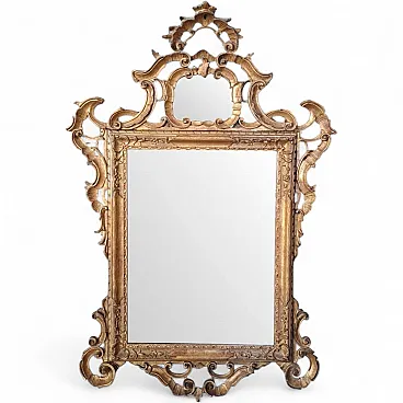 Carved wooden framed mirror, 19th century
