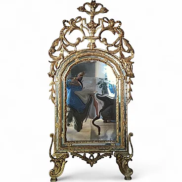Piedmont carved wooden mirror, 18th century