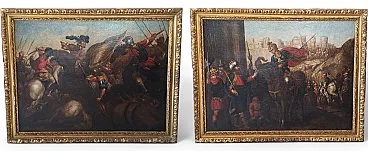 Pair of Battles, oil on canvas, 19th century