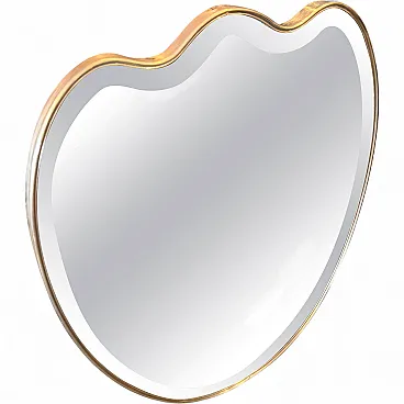 Gio Ponti solid brass heart shaped wall mirror, 1950s