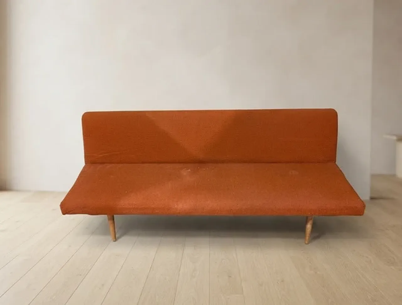 Sofa by Miroslav Navrátil in orange upholstery, 1960s 2