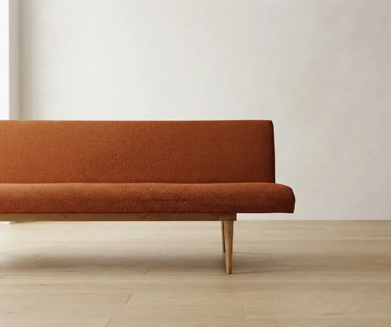 Sofa by Miroslav Navrátil in orange upholstery, 1960s 5
