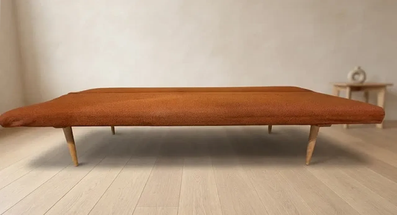 Sofa by Miroslav Navrátil in orange upholstery, 1960s 8