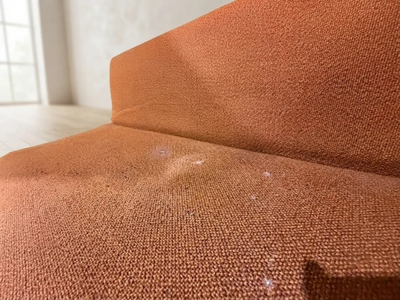 Sofa by Miroslav Navrátil in orange upholstery, 1960s 10