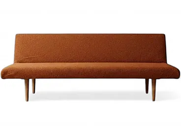 Sofa by Miroslav Navrátil in orange upholstery, 1960s