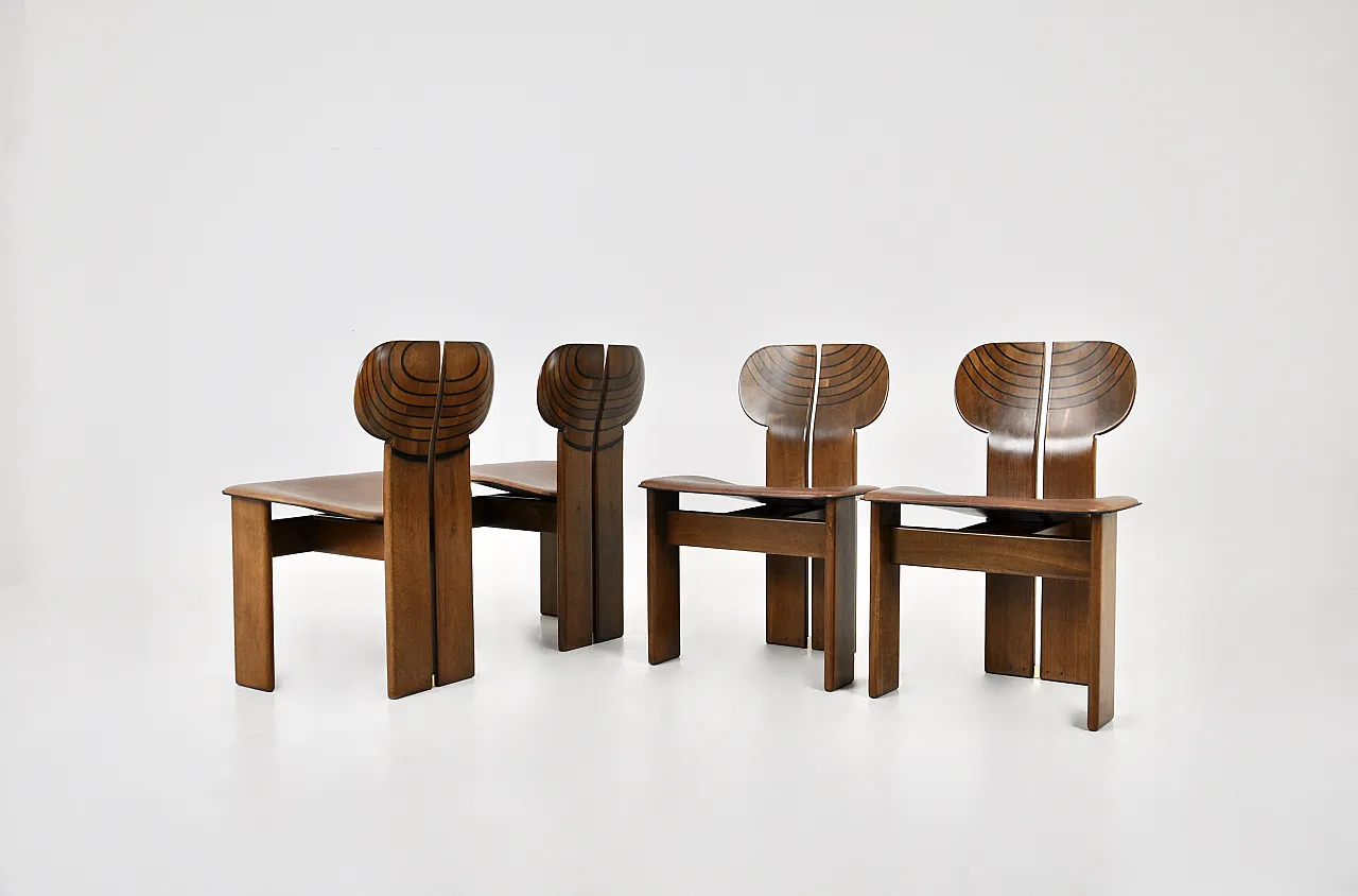 4 Dining chairs "Africa" by Afra & Tobia Scarpa for Maxalto, 1975 1
