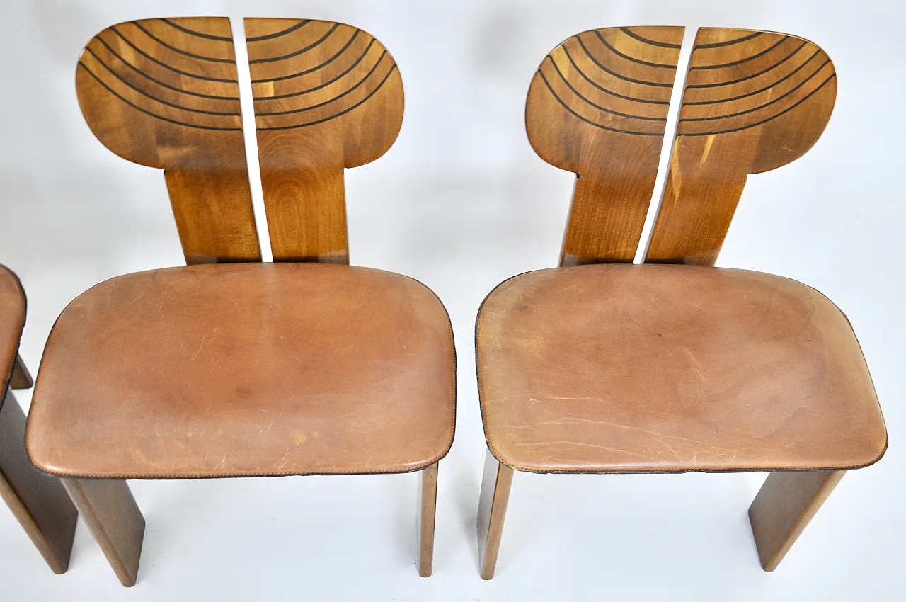4 Dining chairs "Africa" by Afra & Tobia Scarpa for Maxalto, 1975 11