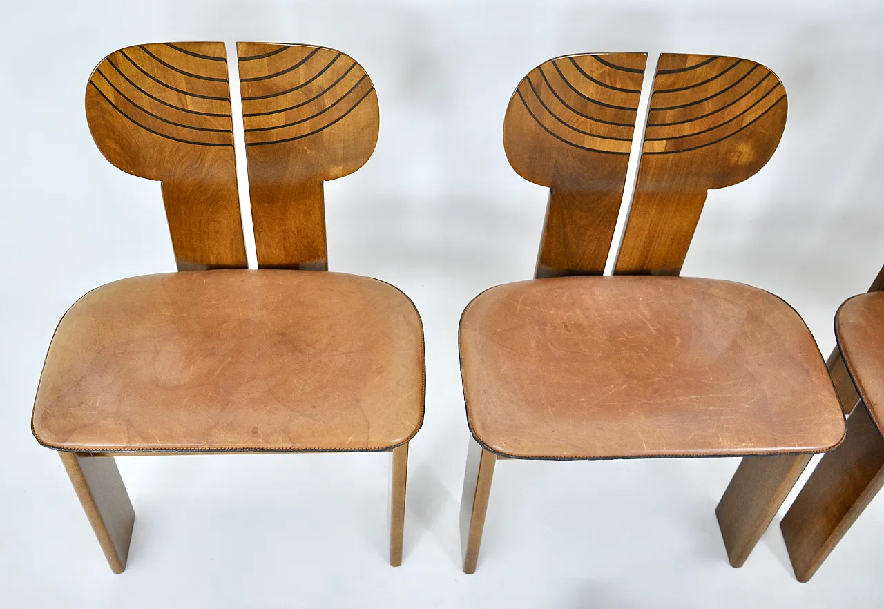 4 Dining chairs "Africa" by Afra & Tobia Scarpa for Maxalto, 1975 12
