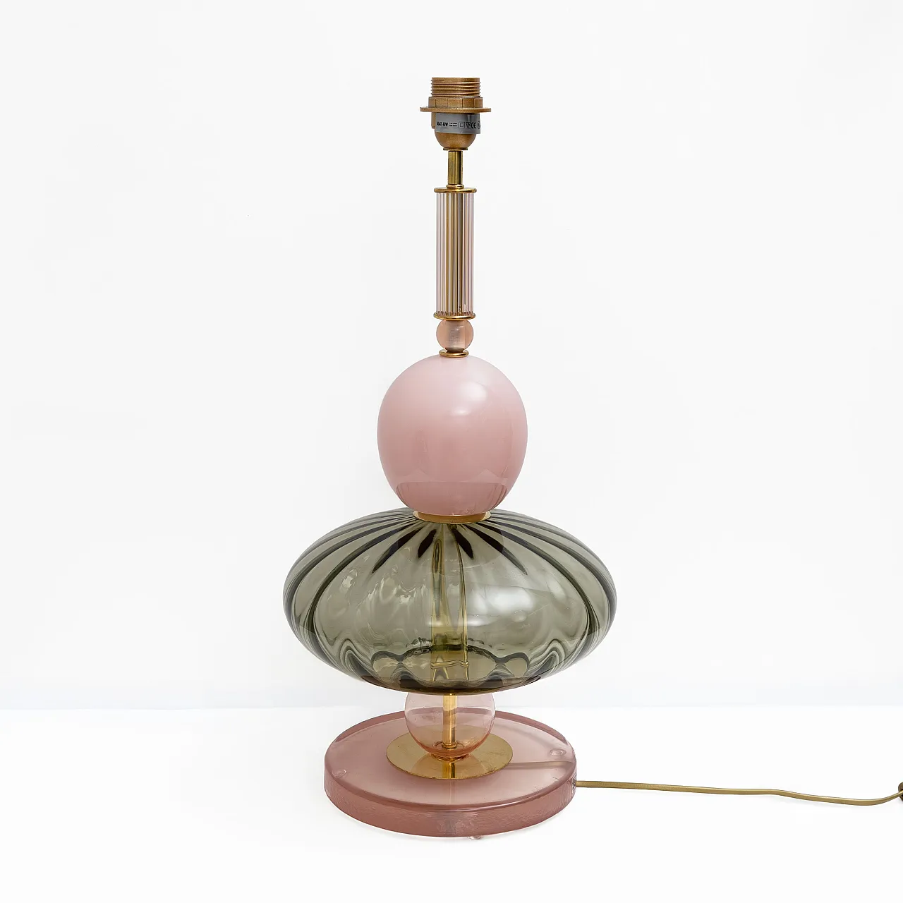 Pair of geometric table lamps in Murano glass, 2000s 2