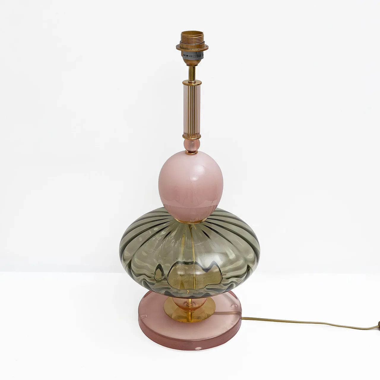 Pair of geometric table lamps in Murano glass, 2000s 3