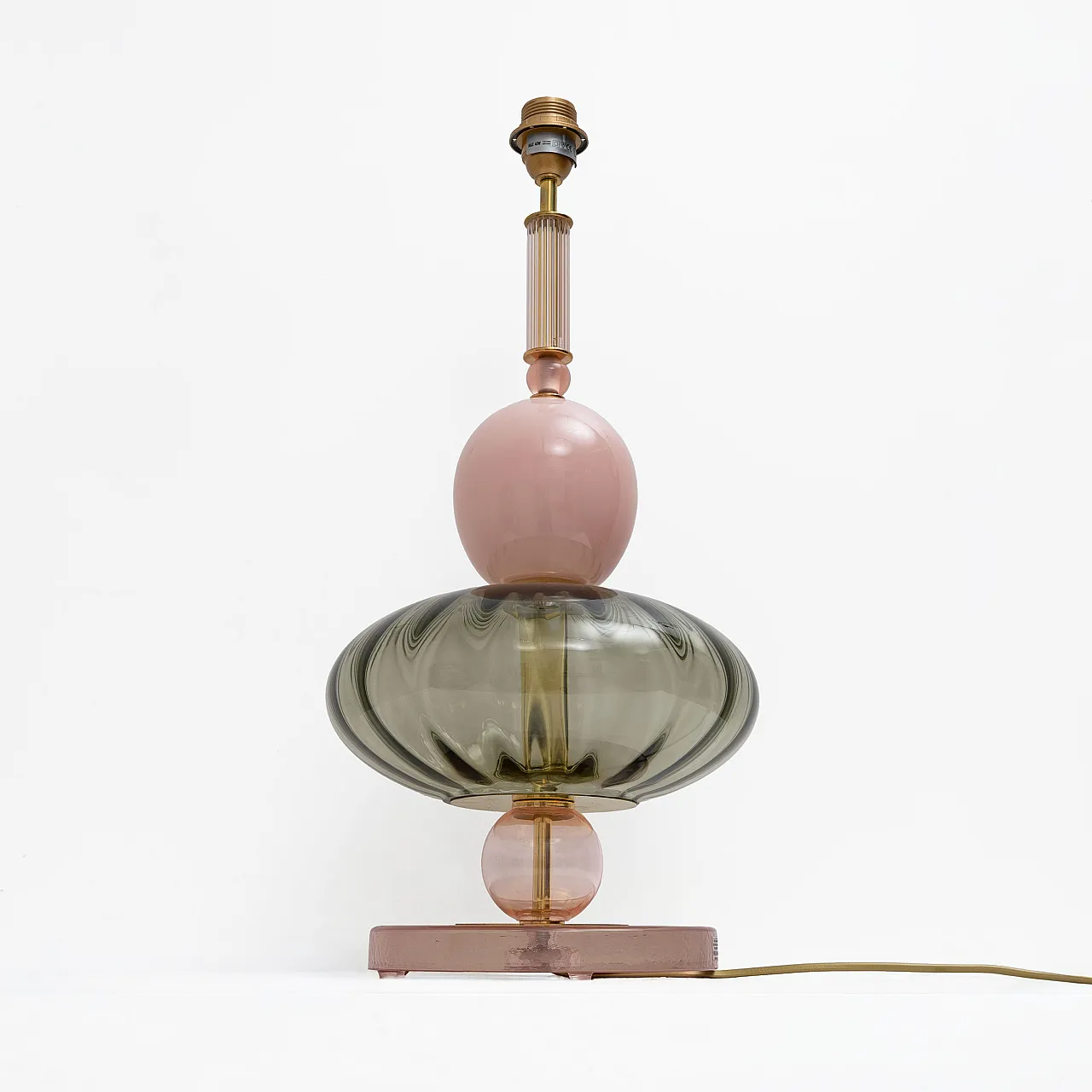 Pair of geometric table lamps in Murano glass, 2000s 4