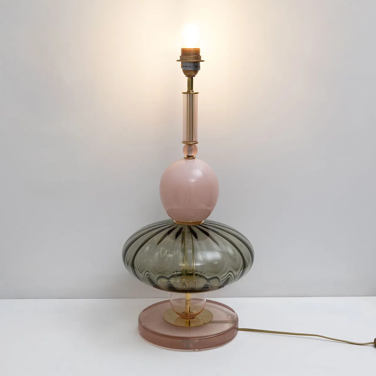 Pair of geometric table lamps in Murano glass, 2000s 5